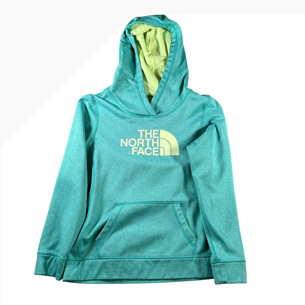 The North Face Womens Teal Heathered Pullover Hoodie Sweatshirt Size Large